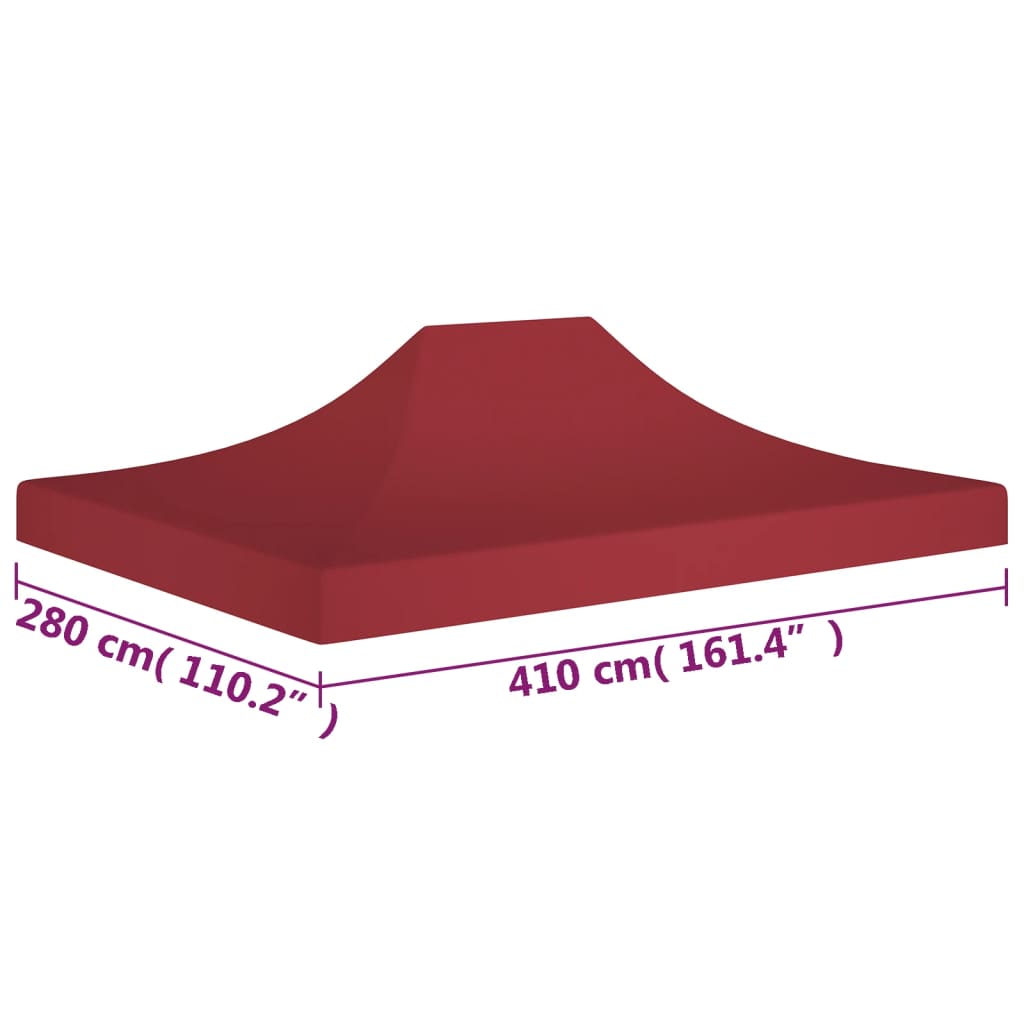 Partytentdak 270 G/M² 4X3 M Bordeauxrood