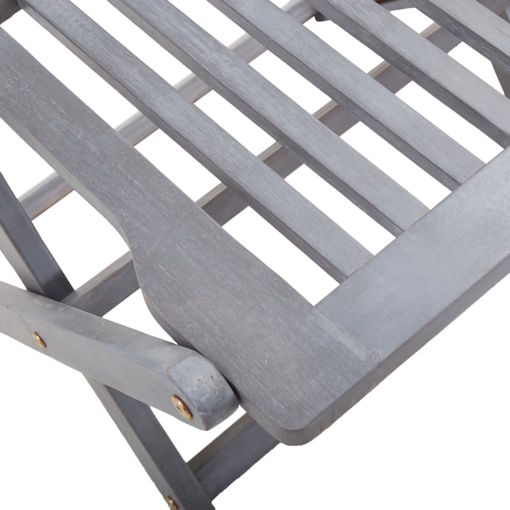 5-Delige Tuinset Massief Acaciahout Grijs