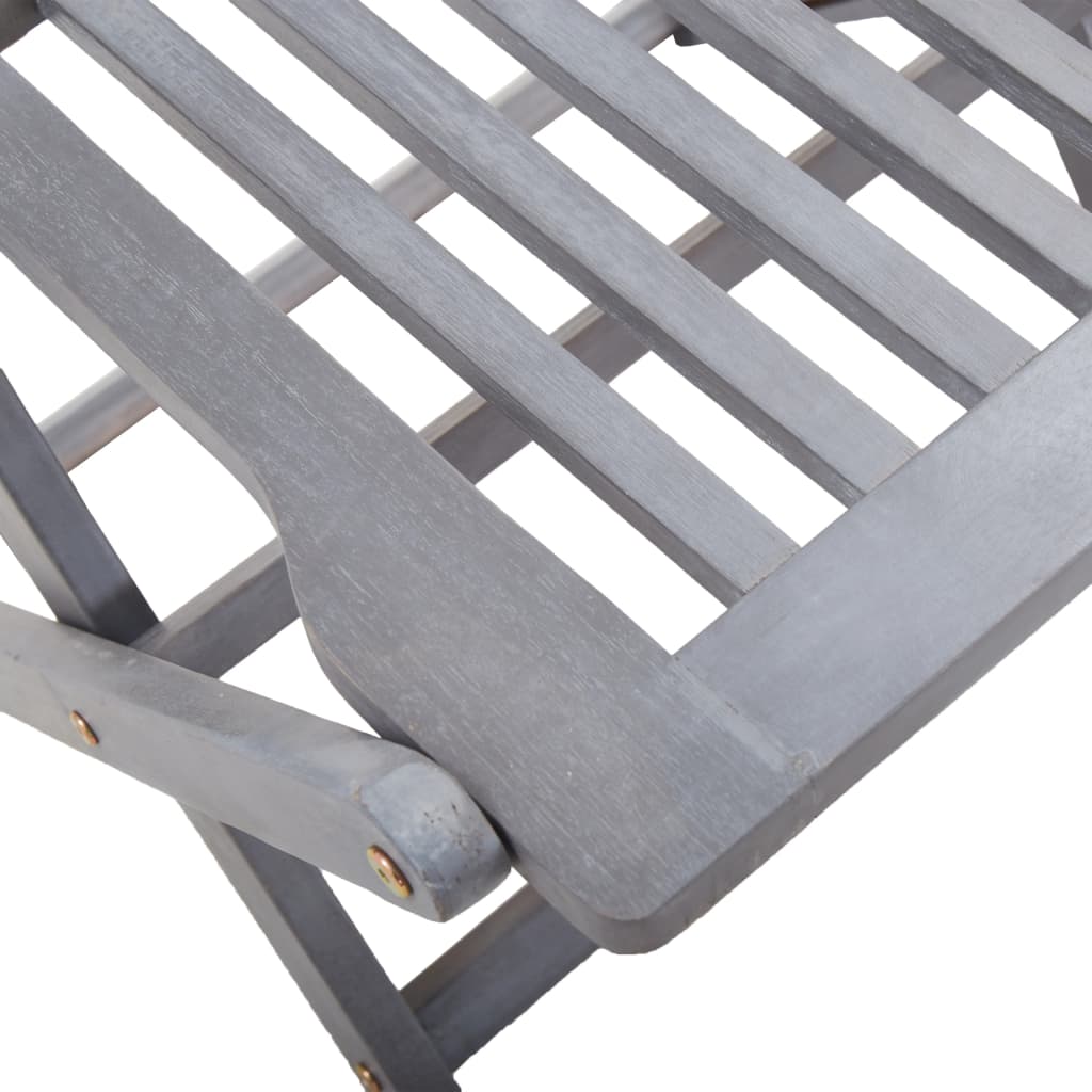 7-teiliges Gartenset aus massivem Akazienholz in Grau