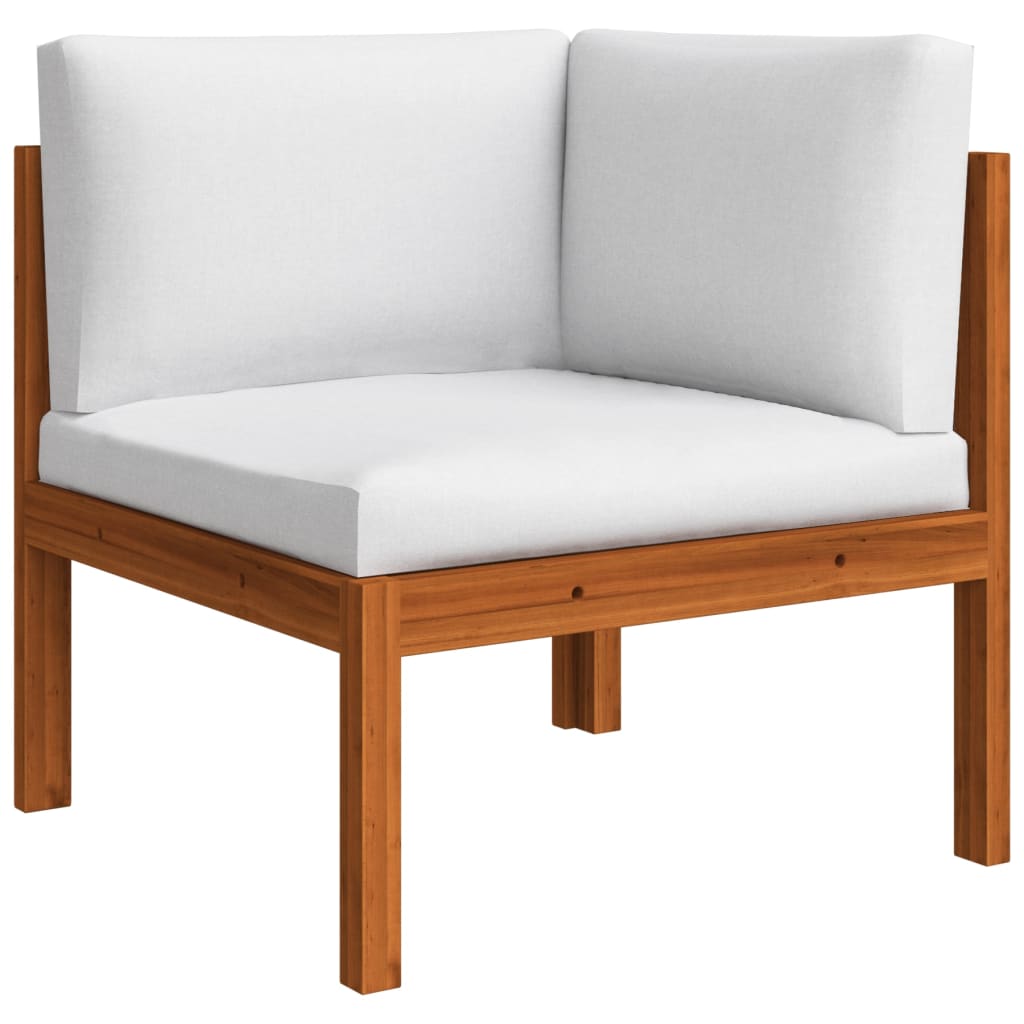 8-Delige Loungeset Met Kussens Massief Acaciahout Crème