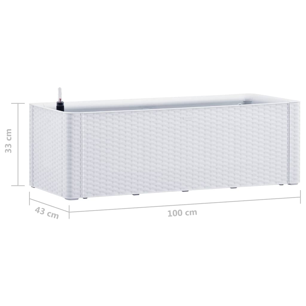 Plantenbak Hoog Met Zelfbewateringssysteem 100X43X33 Cm Wit