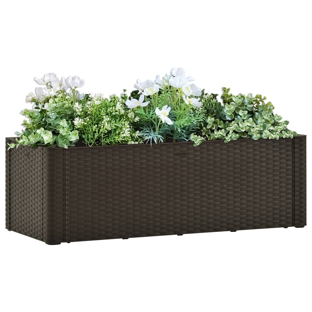 Plantenbak Hoog Met Zelfbewateringssysteem 100X43X33 Cm Mokka