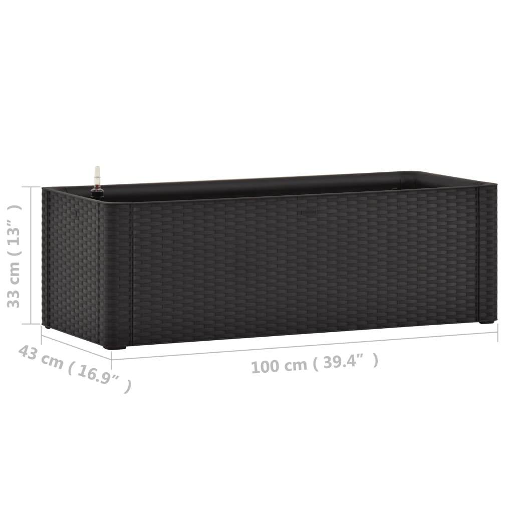 Plantenbak Hoog Zelfbewateringssysteem 100X43X33 Cm Antraciet