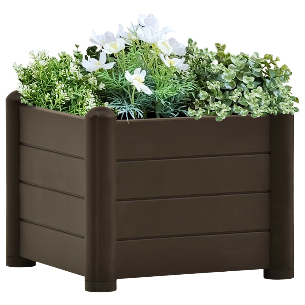 Pflanzgefäß erhöht 43x43x35 cm PP Mokka