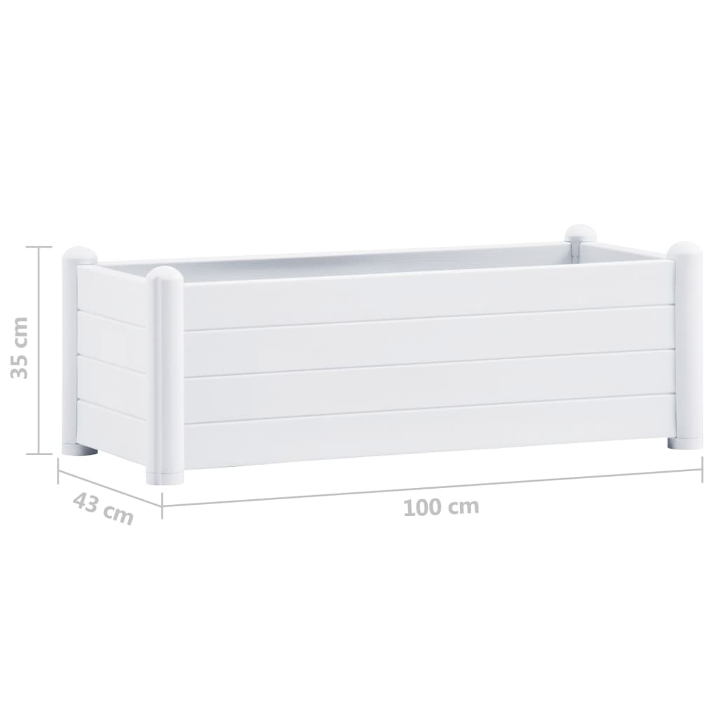 Plantenbak Verhoogd 100X43X35 Cm Pp Wit