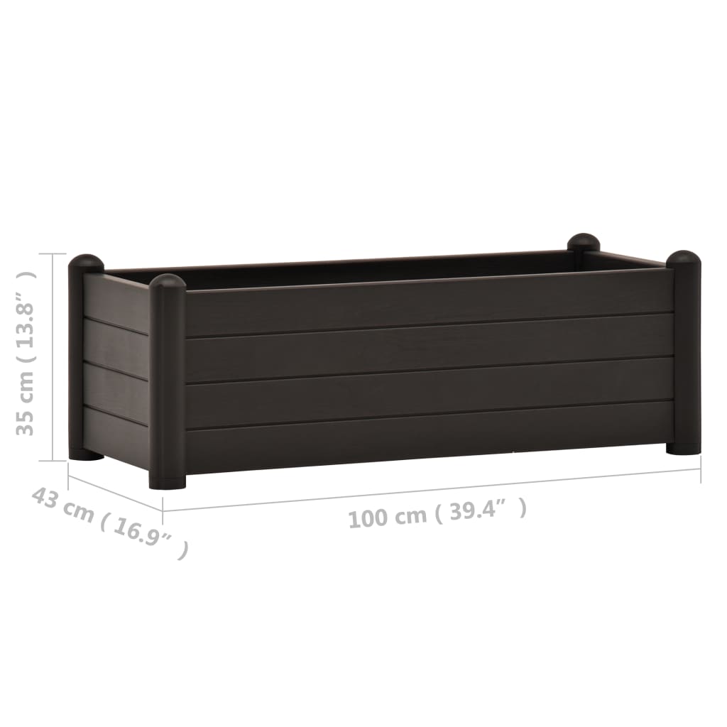 Plantenbak Verhoogd 100X43X35 Cm Pp Antraciet