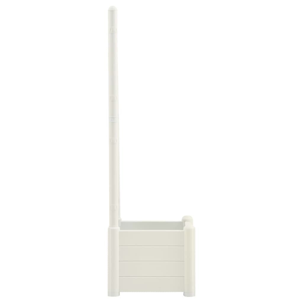 Plantenbak Met Latwerk 43X43X142 Cm Pp Wit