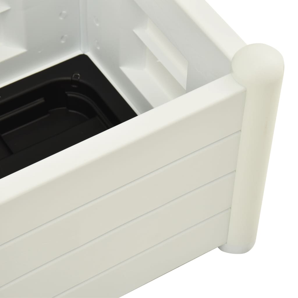 Plantenbak Met Latwerk 43X43X142 Cm Pp Wit