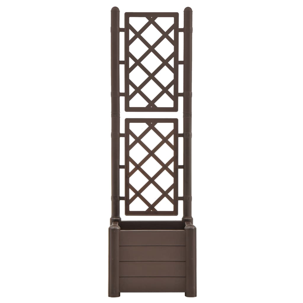 Plantenbak Met Latwerk 43X43X142 Cm Pp Mokka