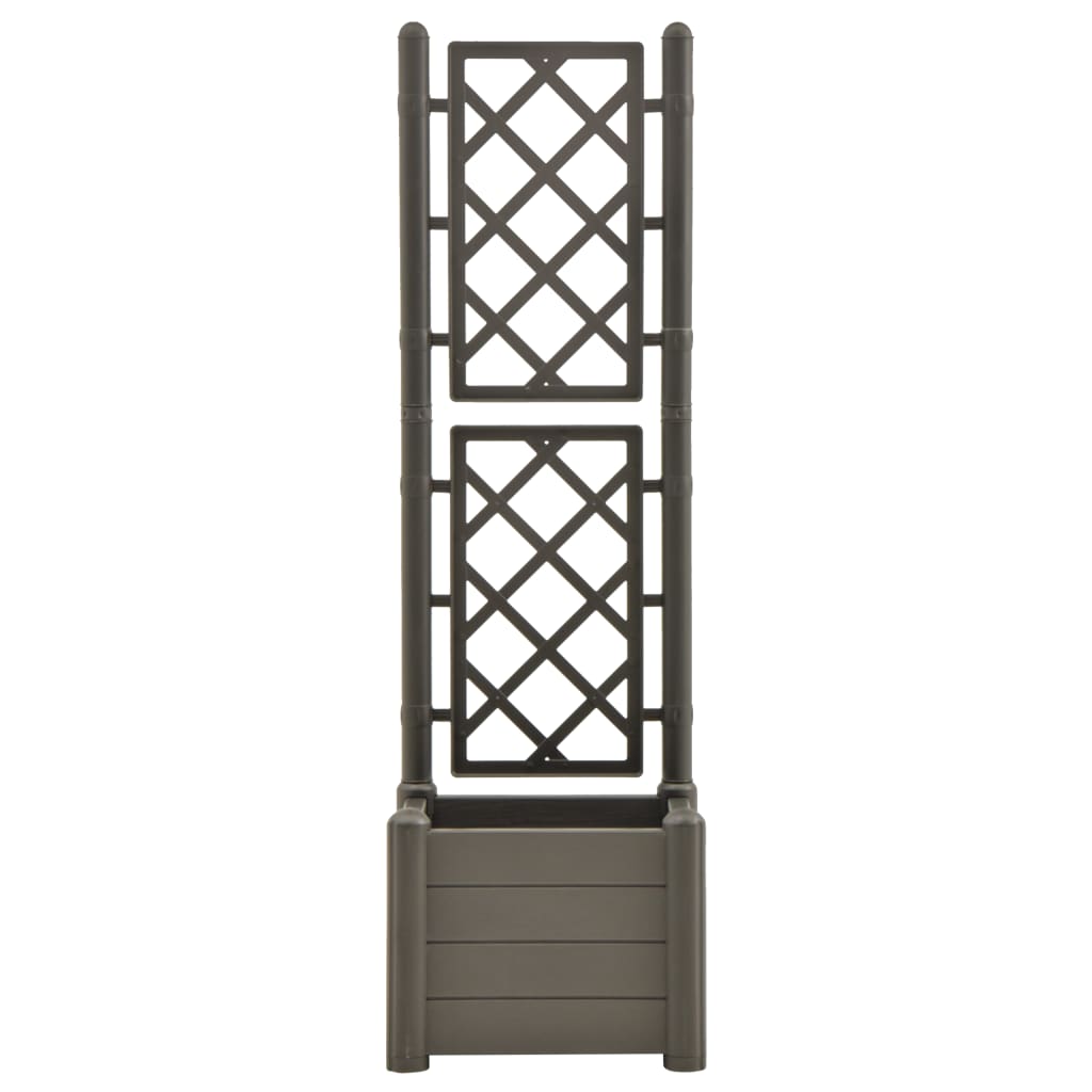 Plantenbak Met Latwerk 43X43X142 Cm Pp Antracietkleurig