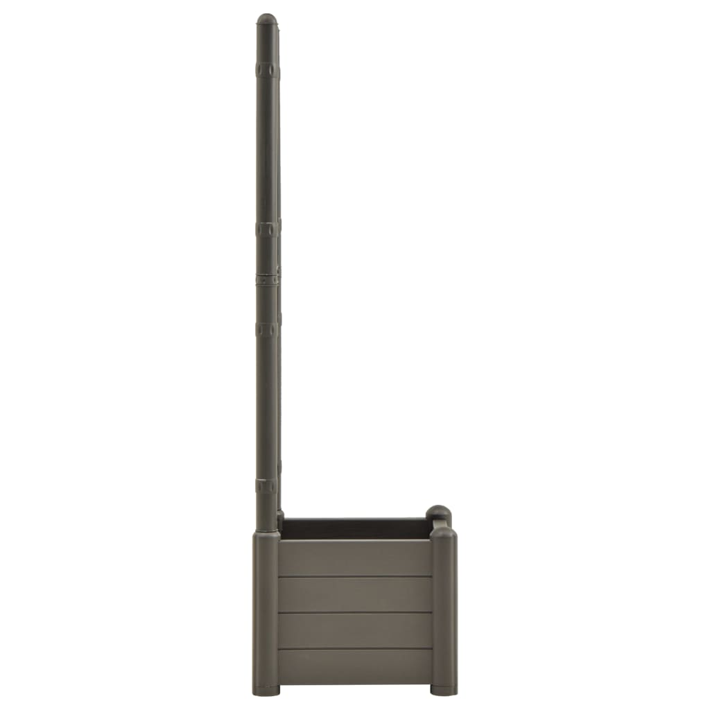 Plantenbak Met Latwerk 43X43X142 Cm Pp Antracietkleurig