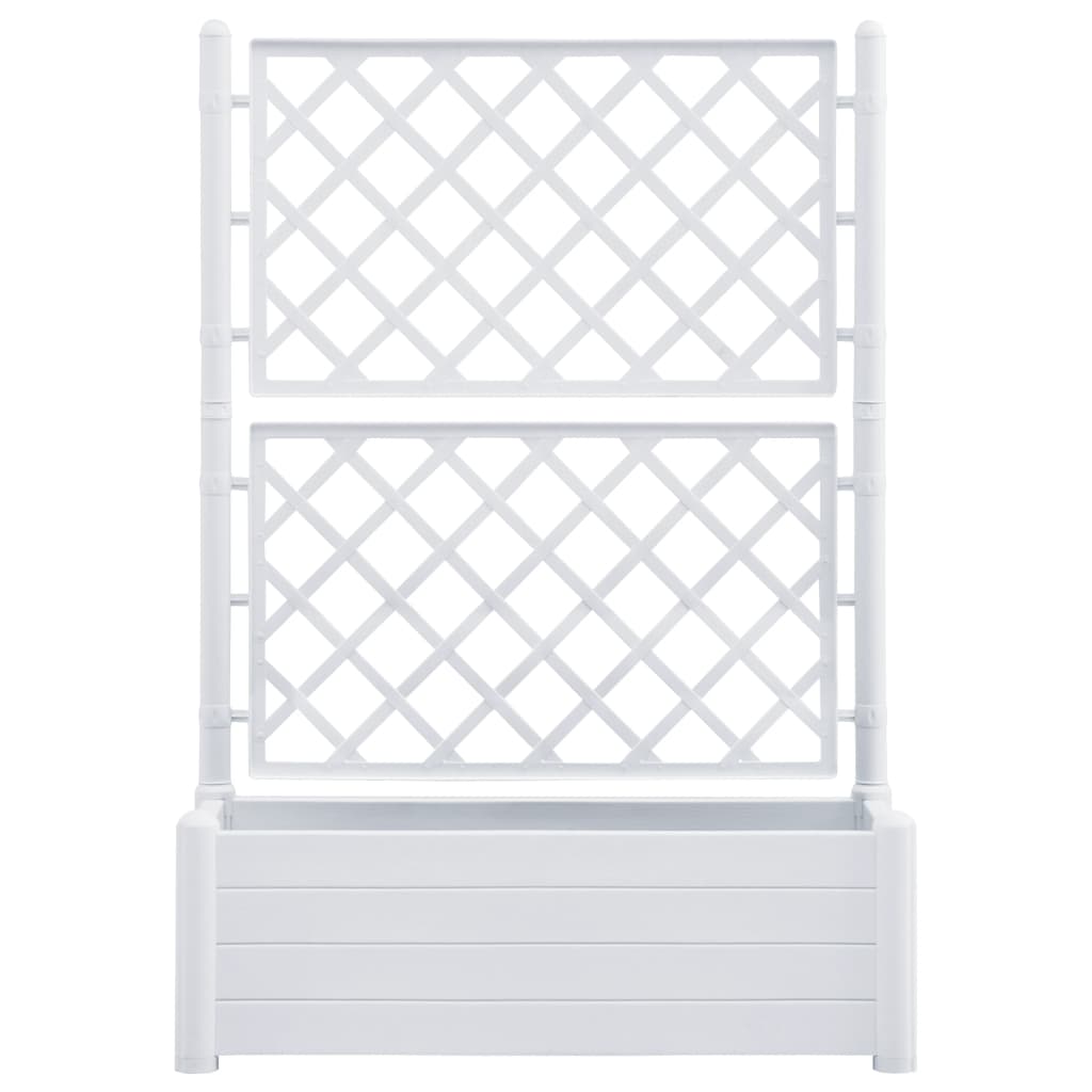 Plantenbak Met Latwerk 100X43X142 Cm Pp Wit