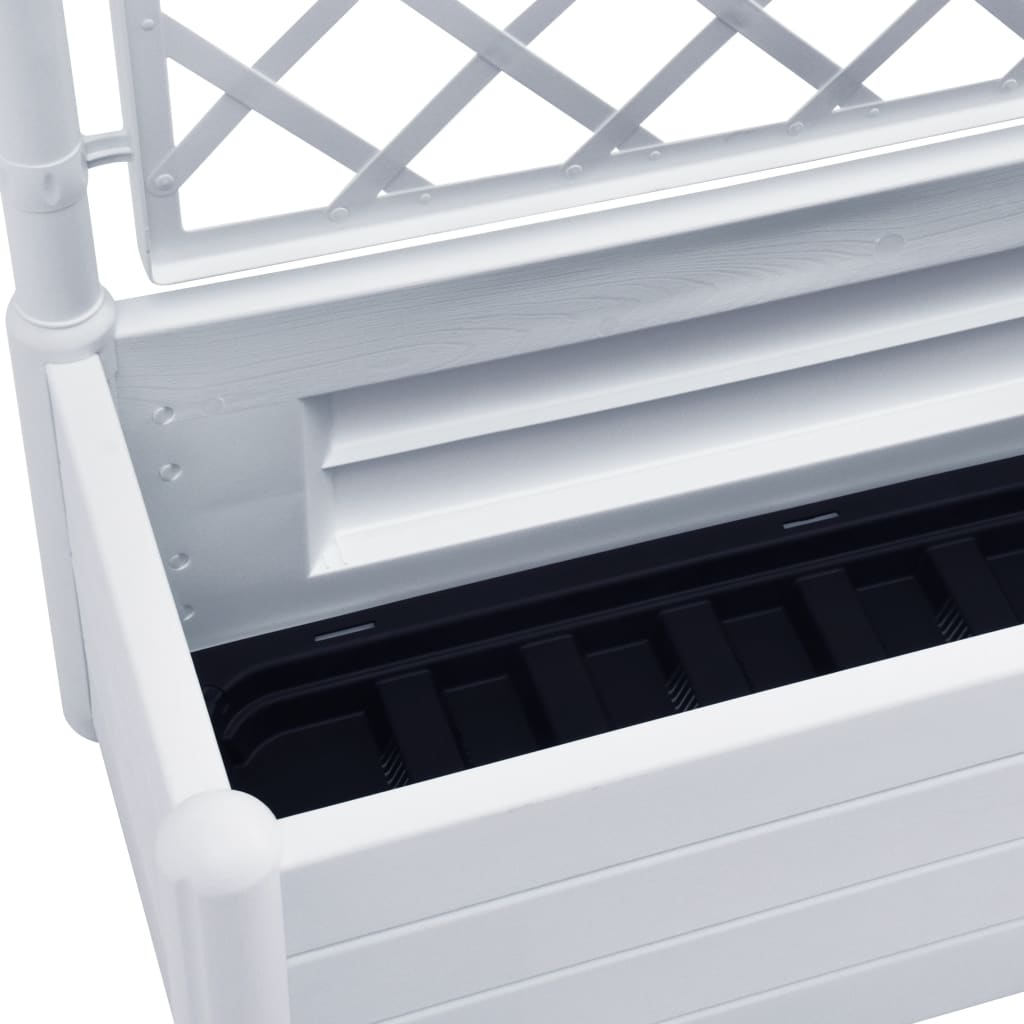 Plantenbak Met Latwerk 100X43X142 Cm Pp Wit