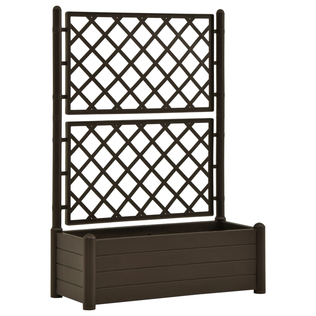 Plantenbak Met Latwerk 100X43X142 Cm Pp Mokka