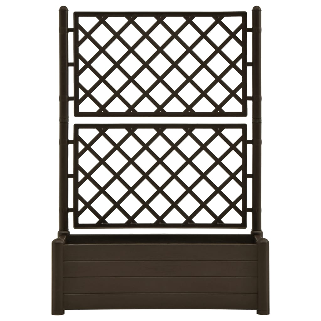 Plantenbak Met Latwerk 100X43X142 Cm Pp Mokka