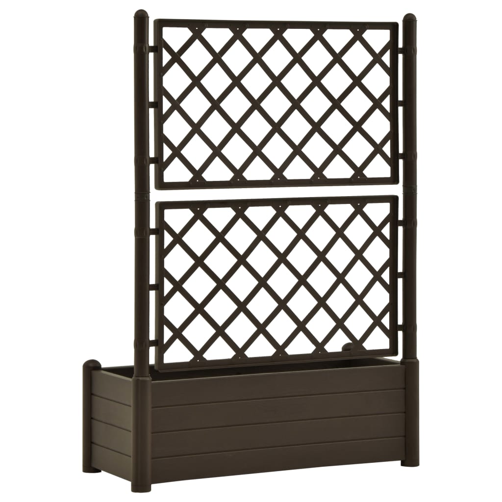 Plantenbak Met Latwerk 100X43X142 Cm Pp Mokka