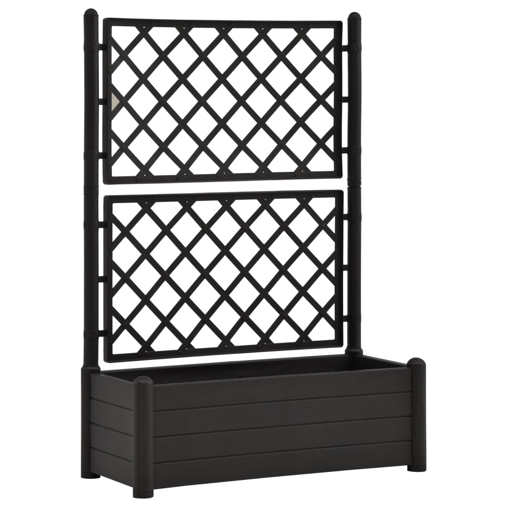 Plantenbak Met Latwerk 100X43X142 Cm Pp Antraciet
