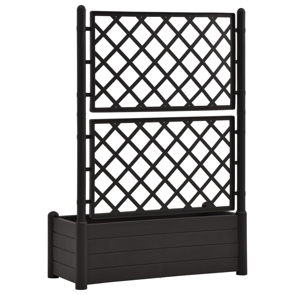 Plantenbak Met Latwerk 100X43X142 Cm Pp Antraciet