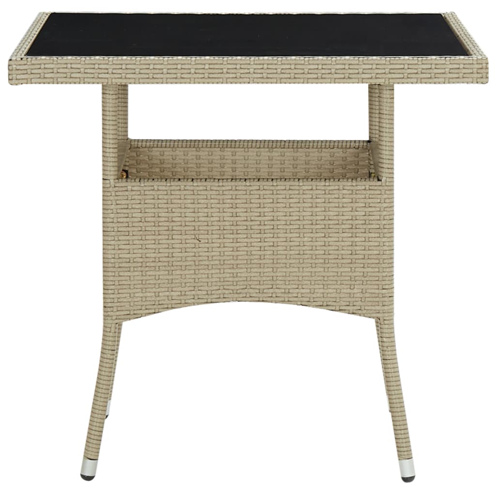 3-Delige Tuinset Poly Rattan En Glas Beige
