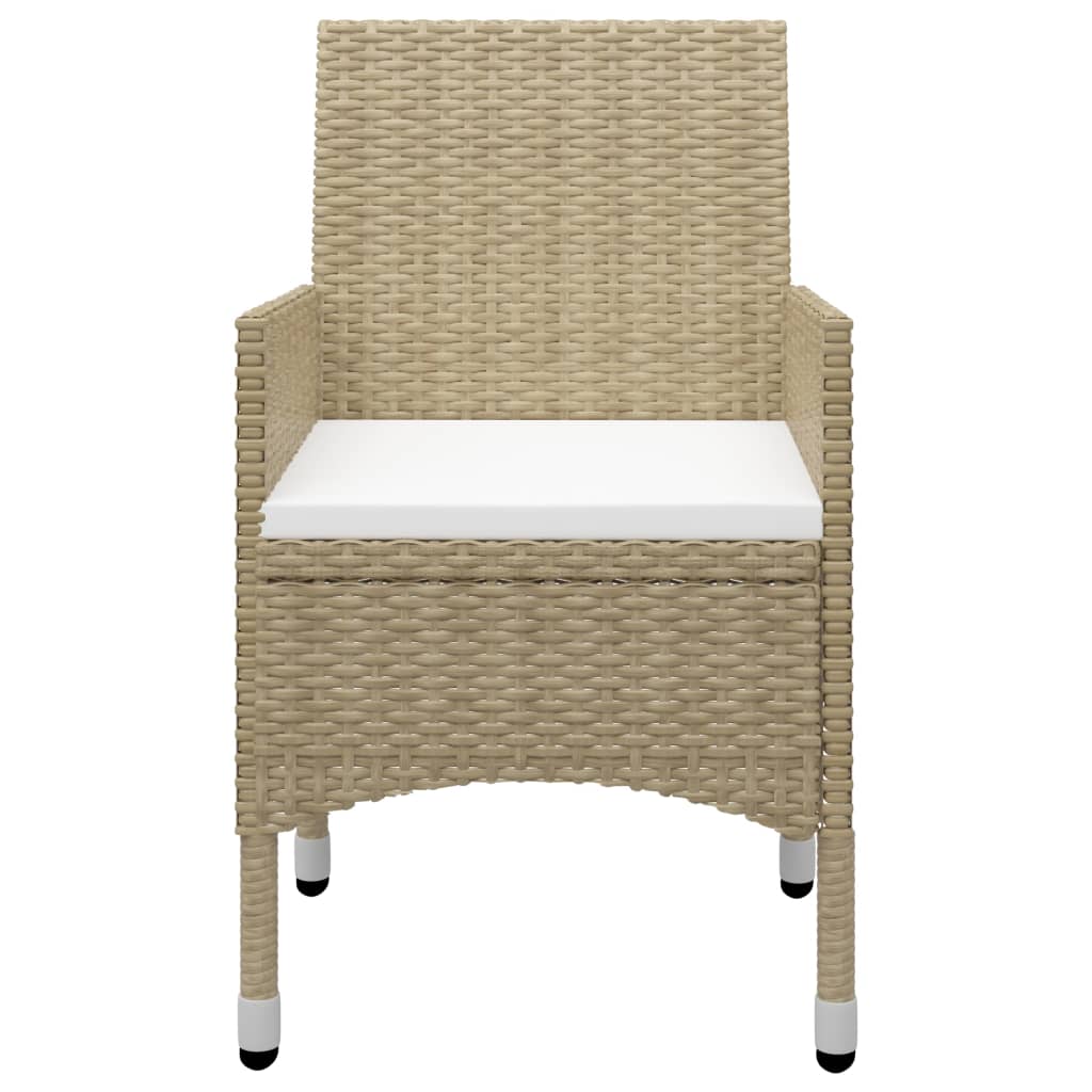 5-Delige Tuinset Poly Rattan En Glas Beige