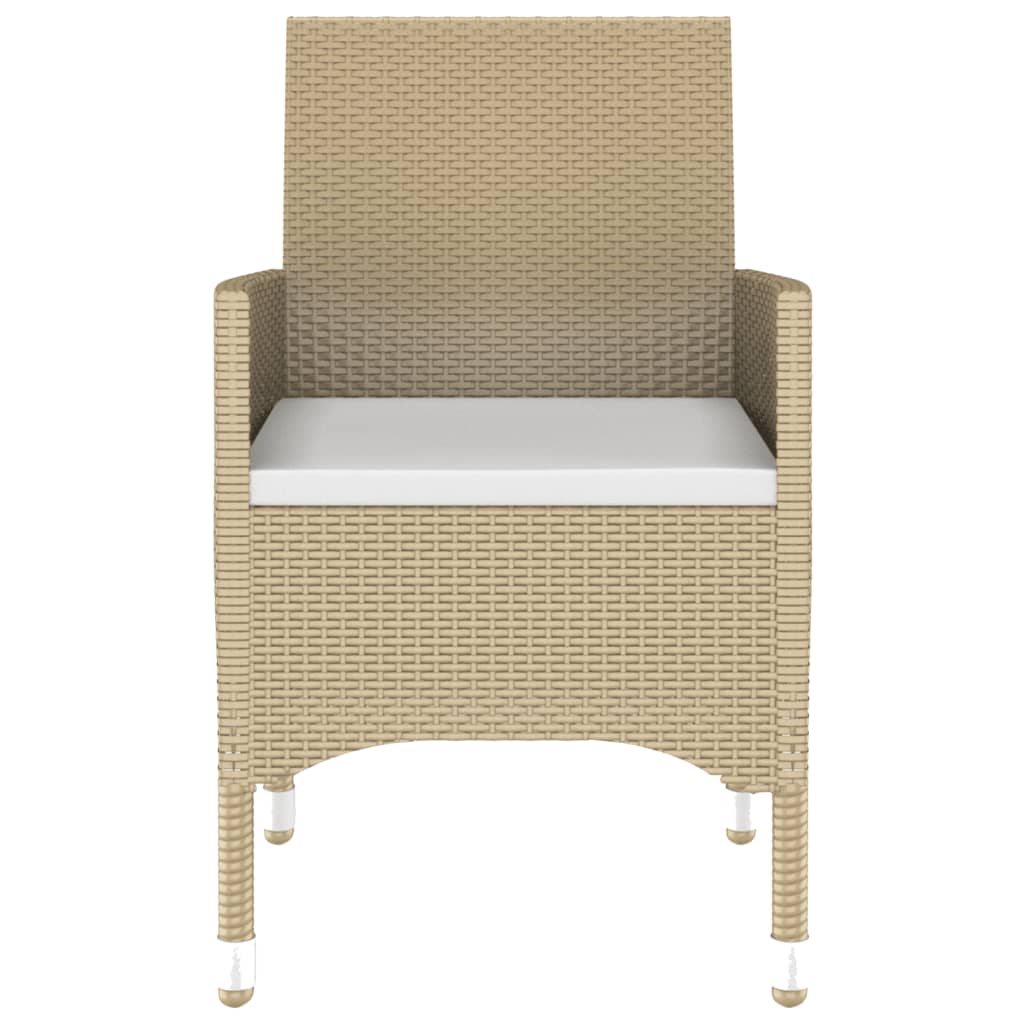 5-Delige Tuinset Poly Rattan En Gehard Glas Beige