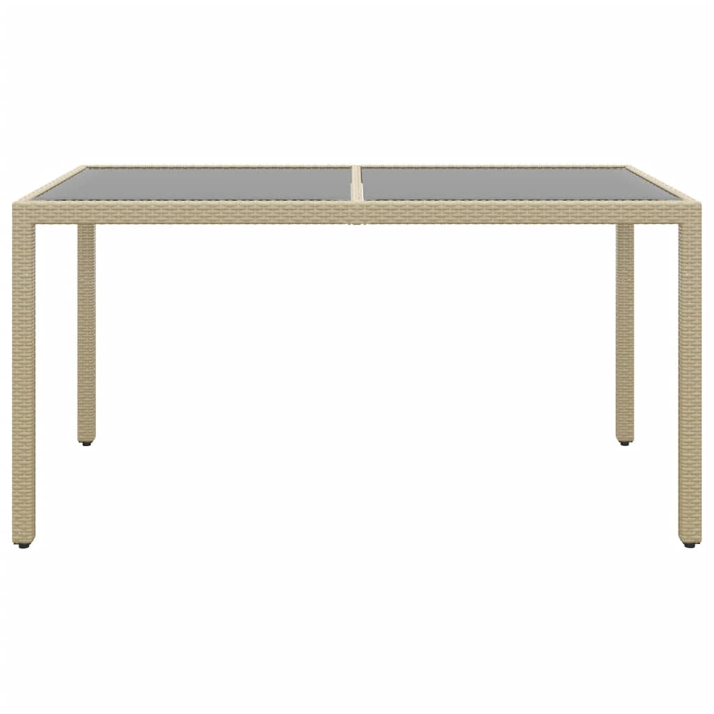 5-Delige Tuinset Poly Rattan En Gehard Glas Beige