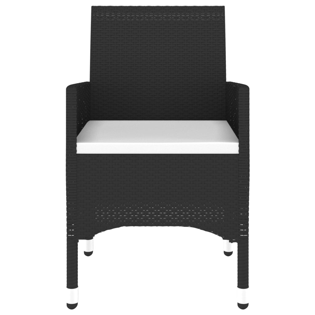 3-Delige Tuinset Poly Rattan Zwart