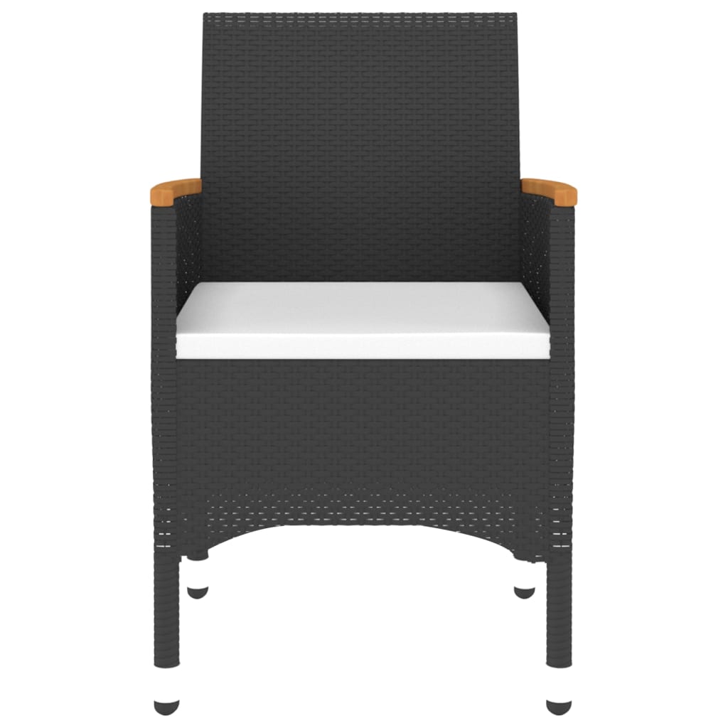 3-Delige Tuinset Poly Rattan Zwart