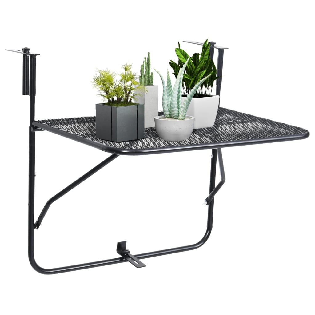 Balkontafel 60X40 Cm Staal Zwart