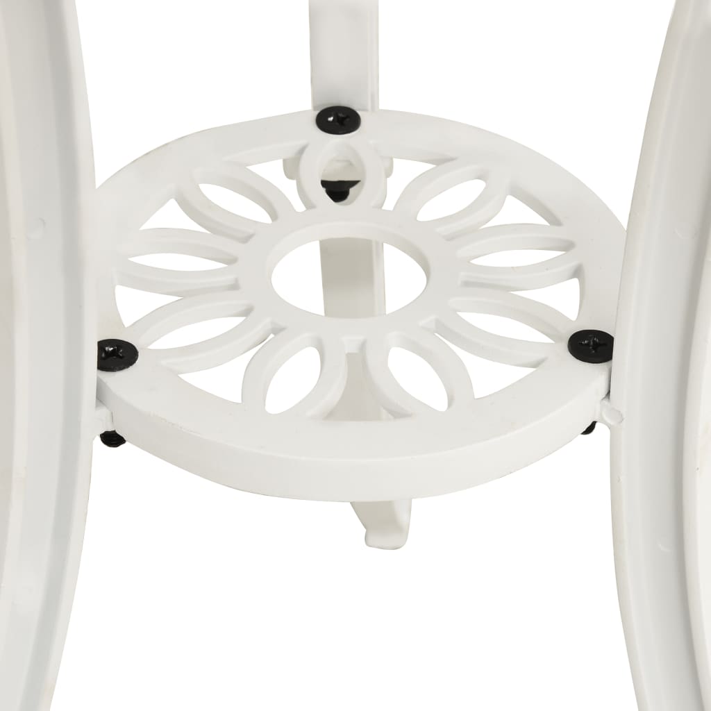 Tuintafel 62X62X65 Cm Gietaluminium Wit