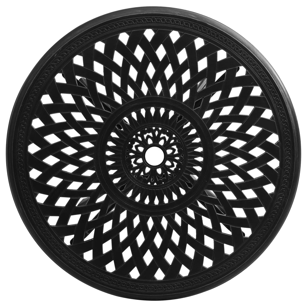 Tuintafel 78X78X72 Cm Gietaluminium Zwart