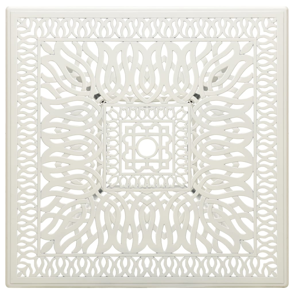Tuintafel 90X90X73 Cm Gietaluminium Wit