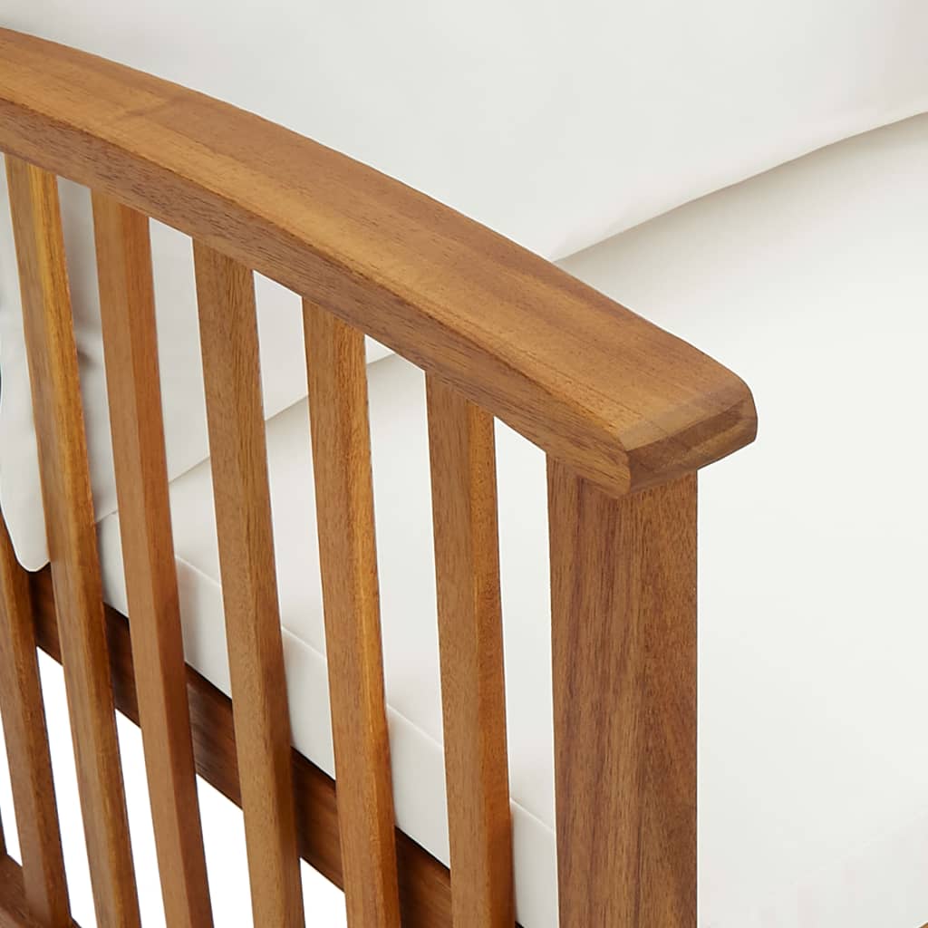 4-teiliges Lounge-Set mit Kissen aus massivem Akazienholz