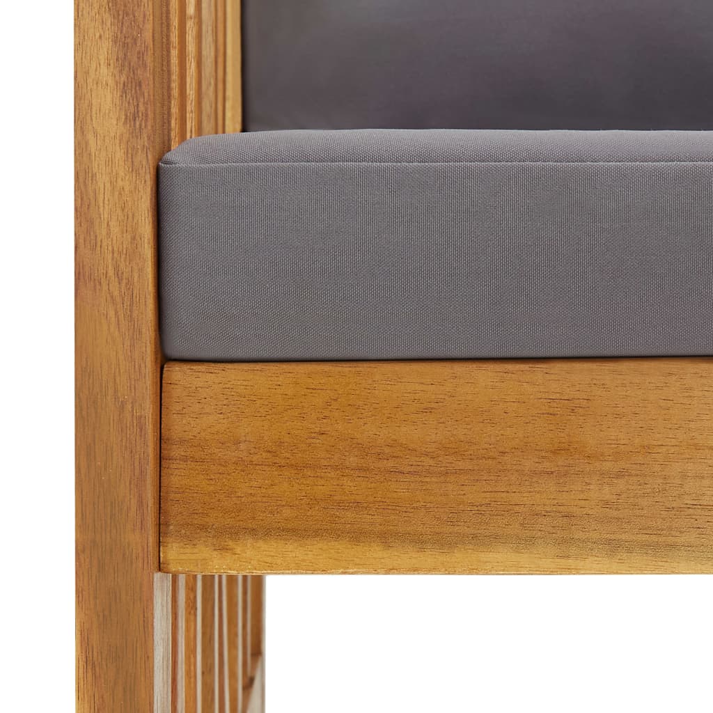 4-teiliges Lounge-Set mit Kissen aus massivem Akazienholz