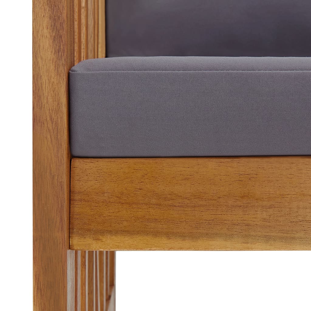 3-teiliges Lounge-Set mit Kissen aus massivem Akazienholz