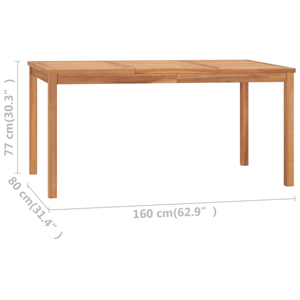 Tuintafel 160X80X77 Cm Massief Teakhout