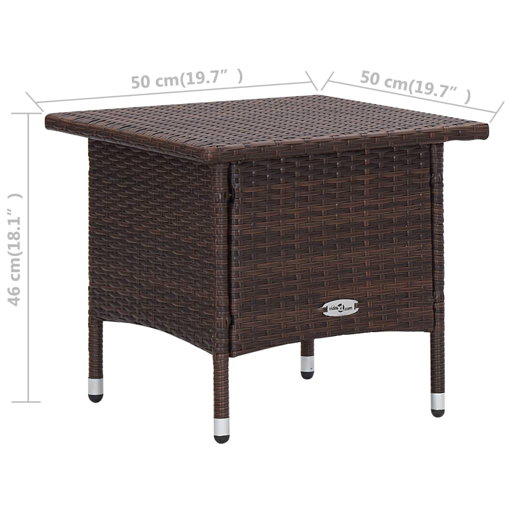 3-teiliges Lounge-Set mit Kissen Poly Rattan Braun