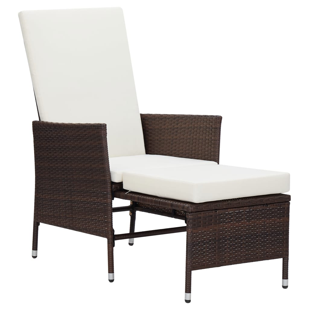 3-teiliges Lounge-Set mit Kissen Poly Rattan Braun
