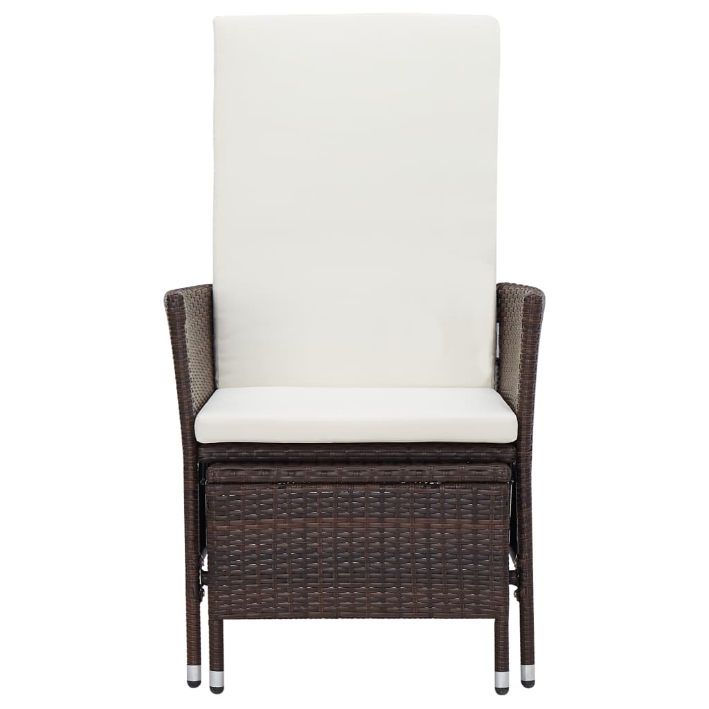 3-teiliges Lounge-Set mit Kissen Poly Rattan Braun