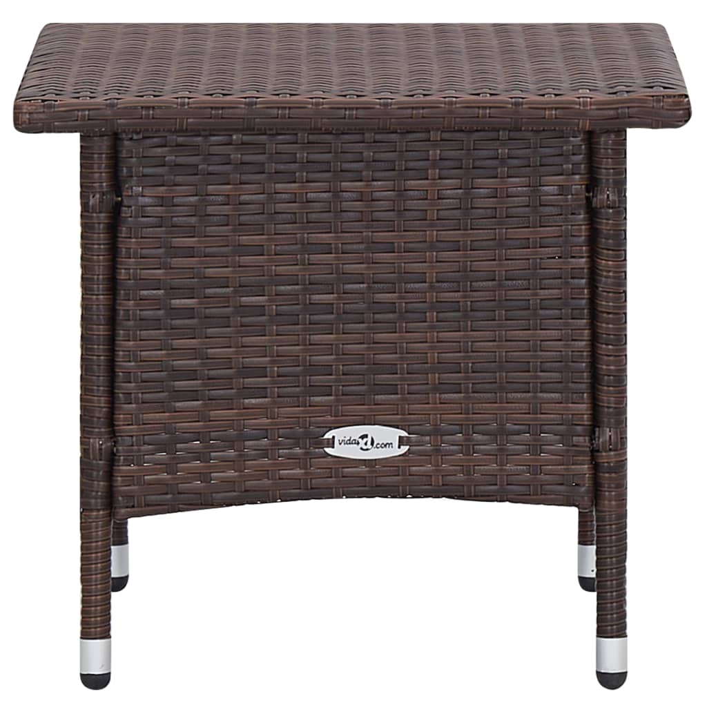 3-teiliges Lounge-Set mit Kissen Poly Rattan Braun