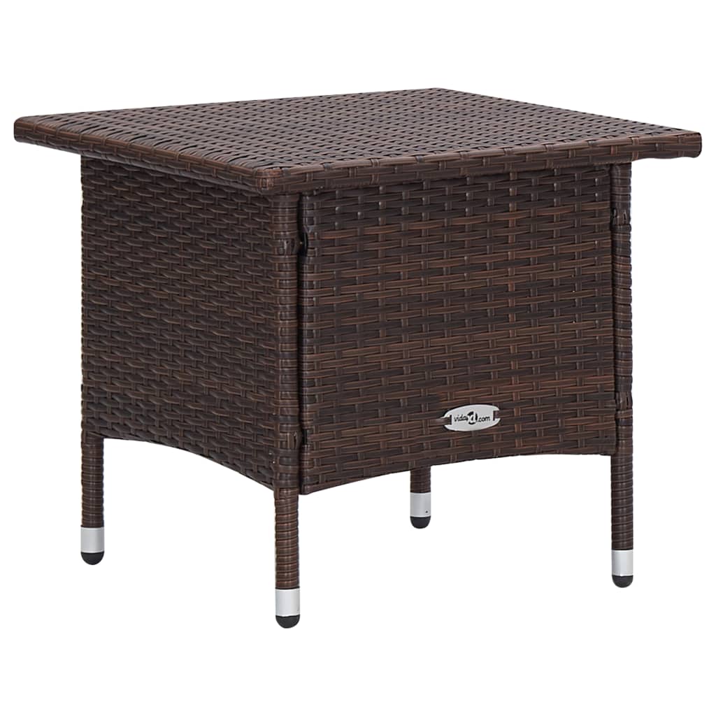 3-teiliges Lounge-Set mit Kissen Poly Rattan Braun