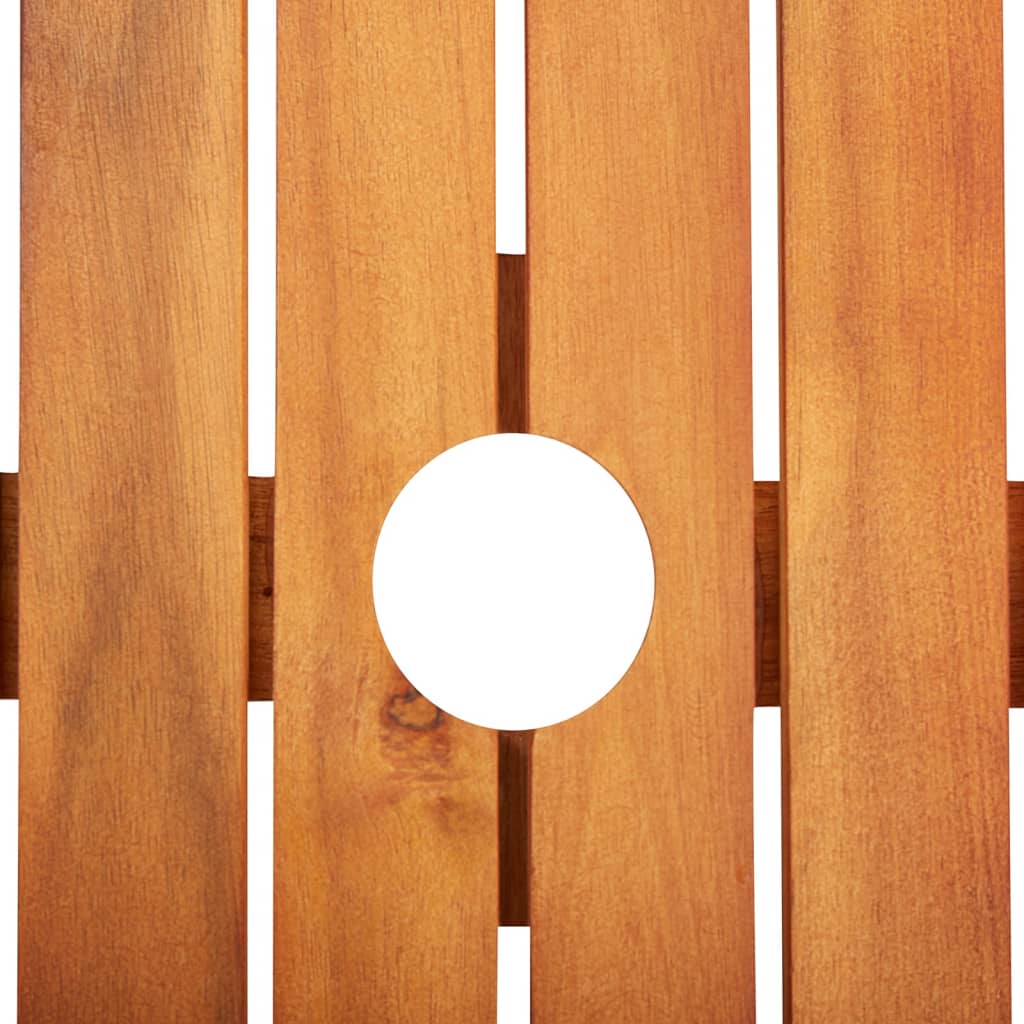 3-teiliges Gartenset mit Kissen aus massivem Akazienholz