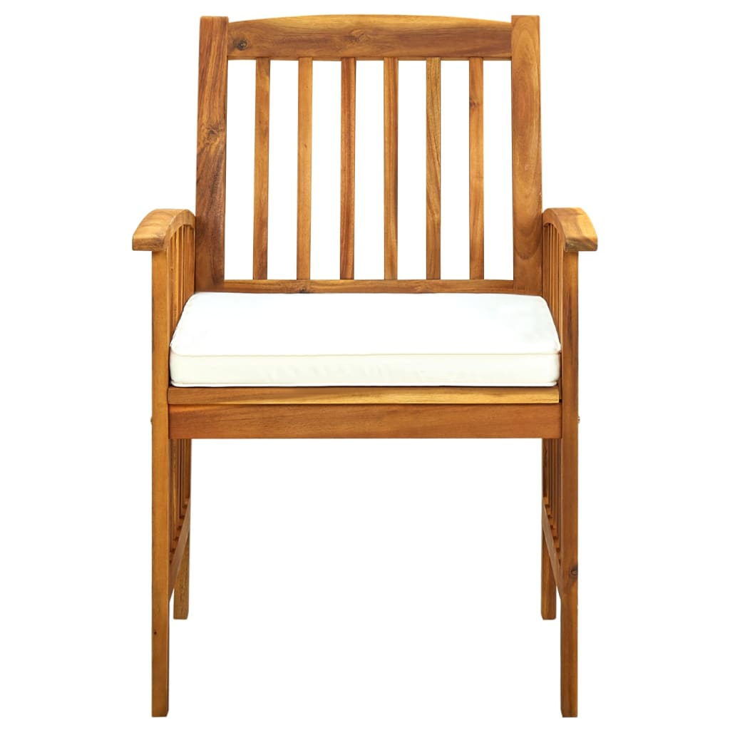 3-teiliges Gartenset mit Kissen aus massivem Akazienholz