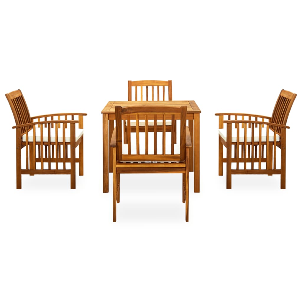 5-Delige Tuinset Met Kussens Massief Acaciahout