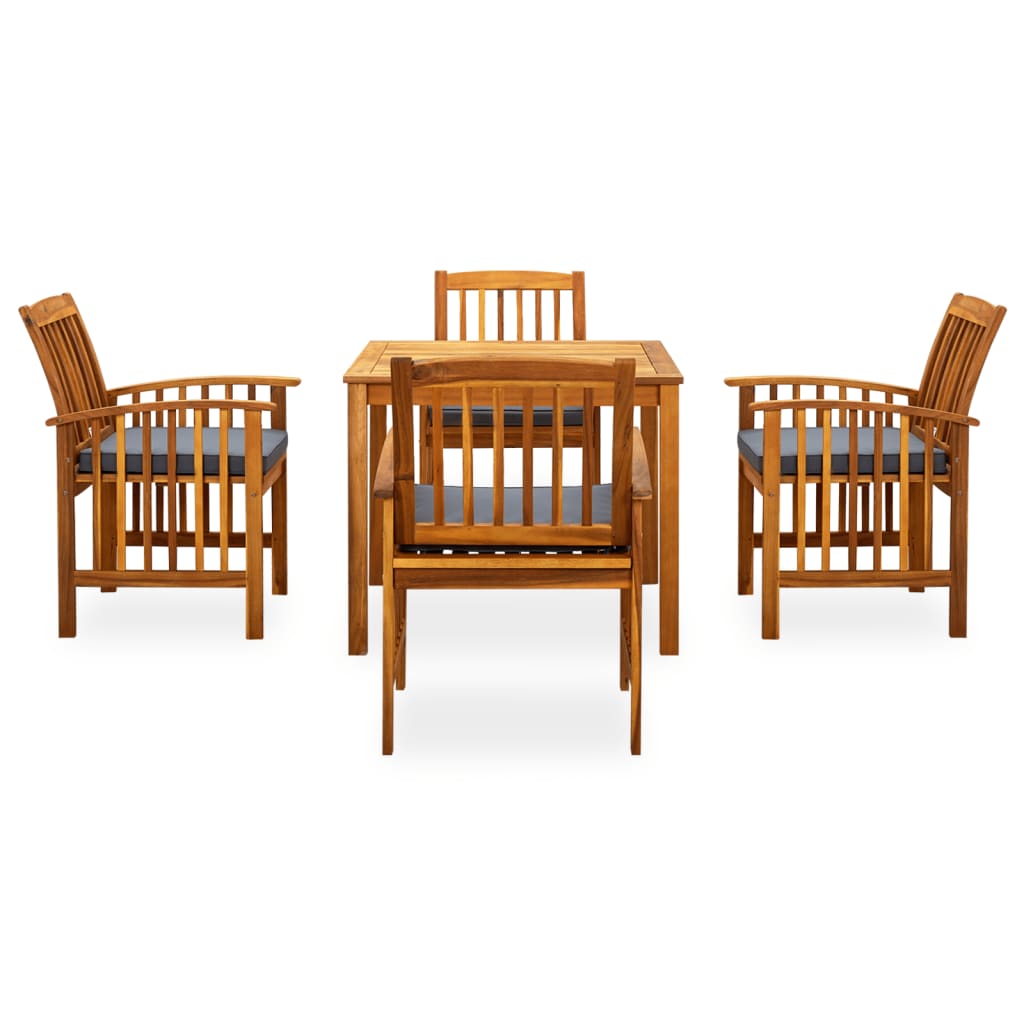 5-Delige Tuinset Met Kussens Massief Acaciahout