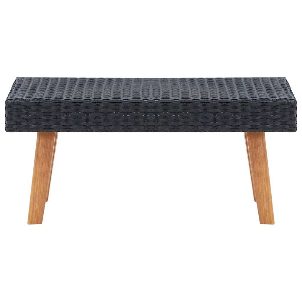 5-Delige Loungeset Met Kussens Poly Rattan Zwart