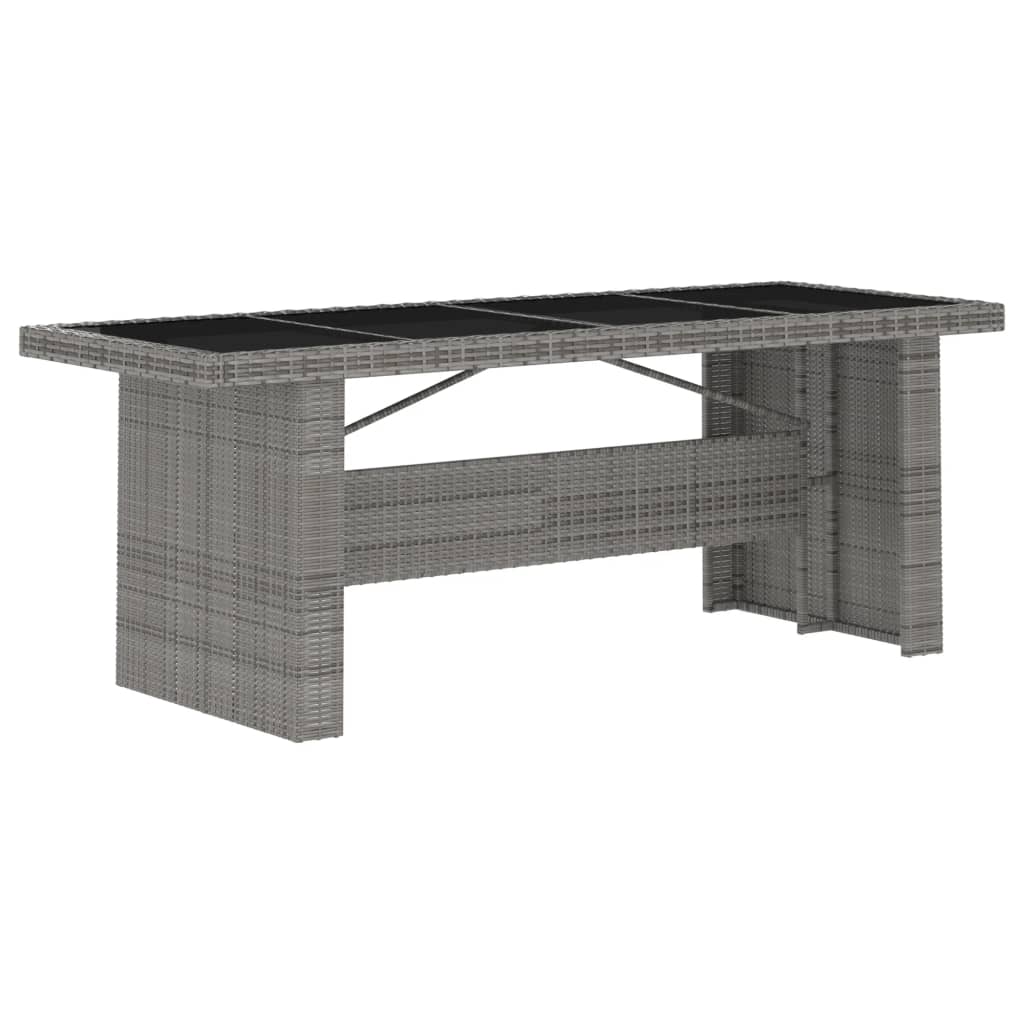 7-teiliges Gartenset mit Kissen Poly Rattan Grau