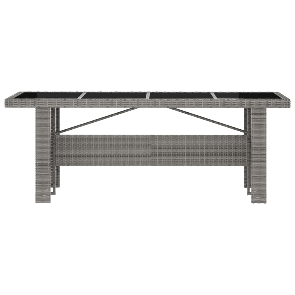 7-teiliges Gartenset mit Kissen Poly Rattan Grau