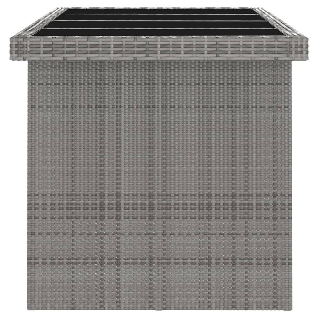 7-teiliges Gartenset mit Kissen Poly Rattan Grau