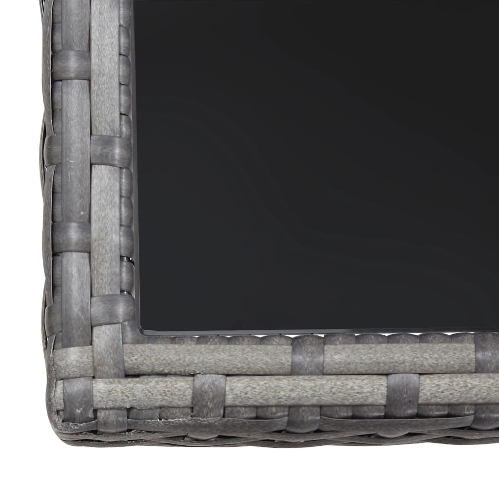 3-Delige Tuinset Poly Rattan Antracietkleurig En Grijs